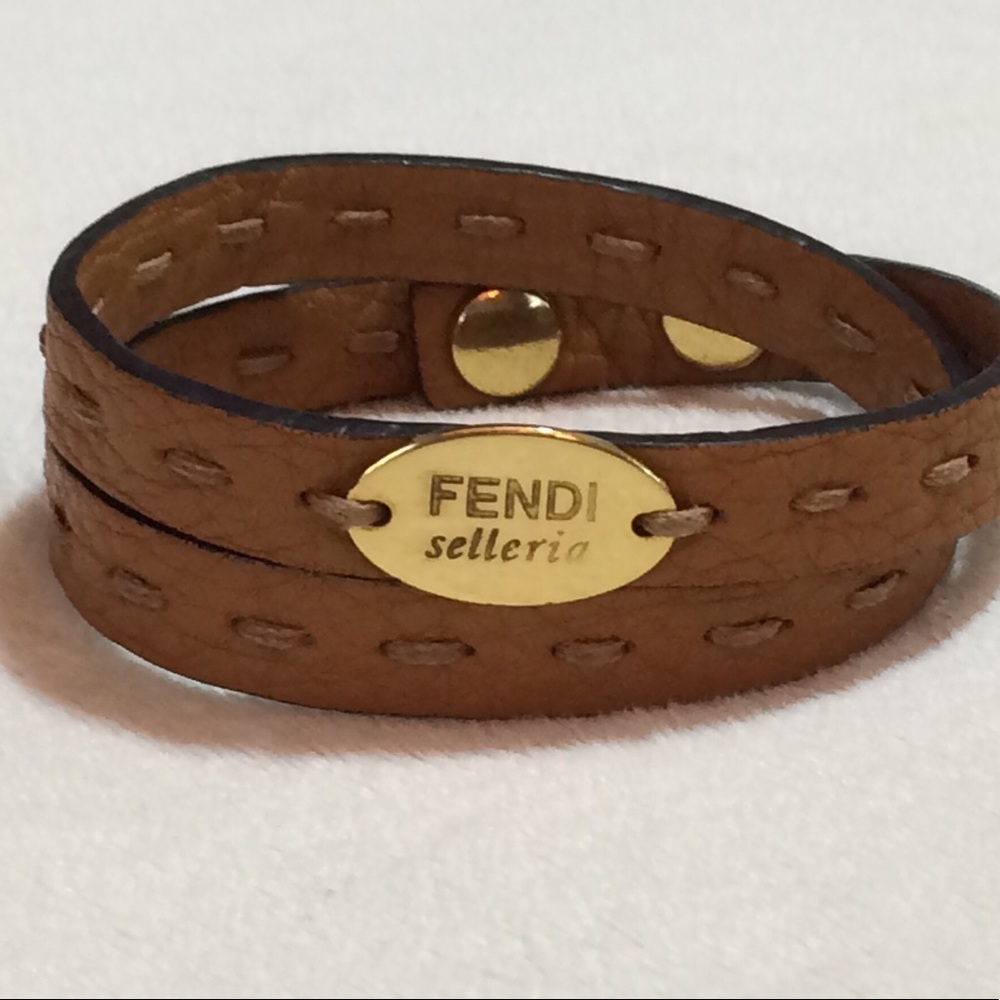 *SOLD* Fendi Tan Selleria Wrap Bracelet
